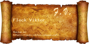 Fleck Viktor névjegykártya